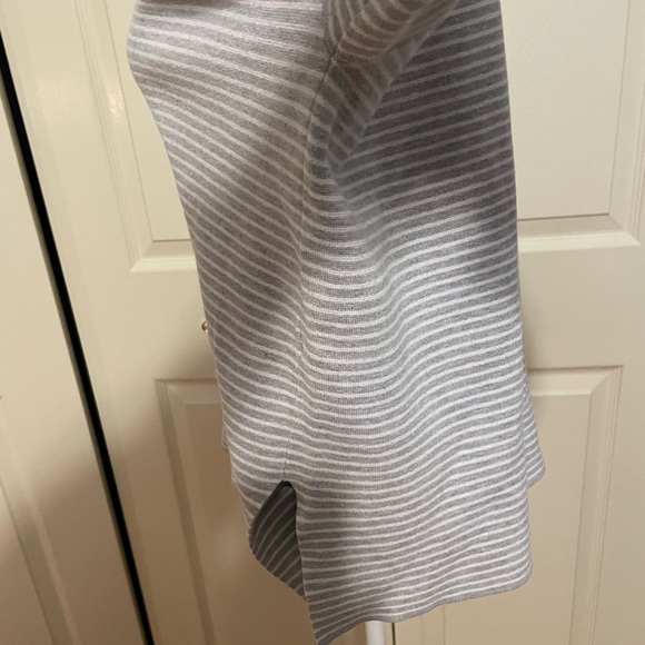 Eileen Fisher Organic Cotton and Silk Blend Striped Long Sleeve Sweater - Picture 6 of 8